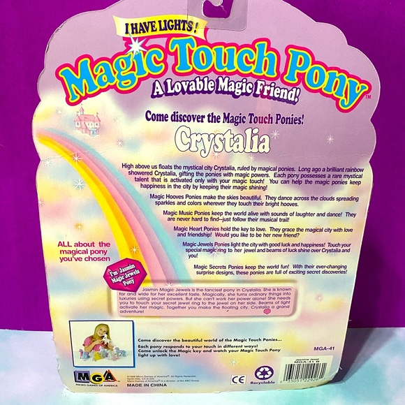 MAGIC TOUCH PONY VINTAGE 90s MAGIC JEWEL PONY JASMINE JEWELS LIGHT UP & BLINK - Picture 5 of 15